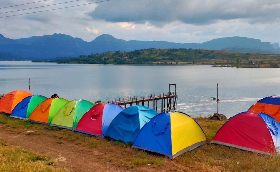 Lake side camping in bhandardara